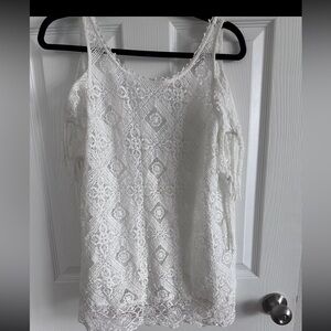 Free People women’s white crocheted summer swimsuit cover-up Size extra small
